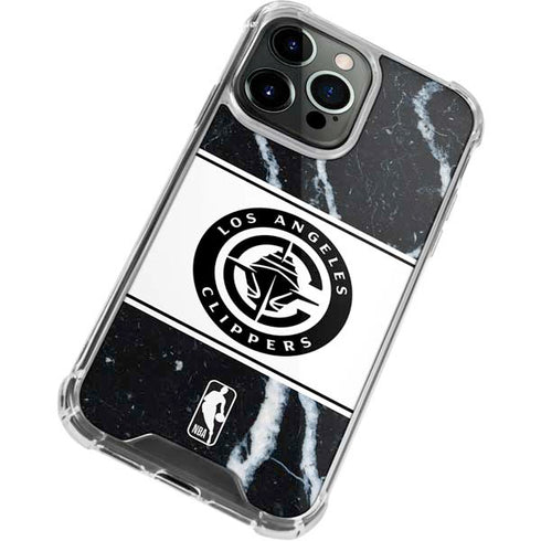 NBA LA Clippers Marble iPhone 14 Pro Clear Case